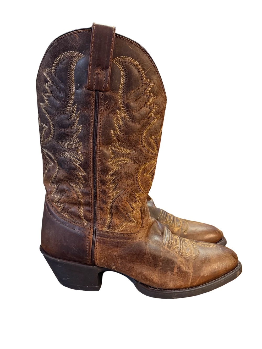 Laredo Birchwood Leather Cowboy Western Boots Men’s Size 7 Women’s Size 8.5/9